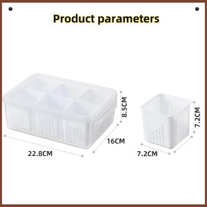 Boîte de rangement pour légumes et fruits, amovible, pour oignon, gingembre, ail, rectangulaire, avec drain, en plastique moulé par injection, pour la cuisine - Product Image 2