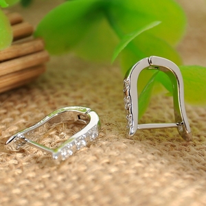 Vintage diamant clip sur boucles d'oreilles dessins animaux <span class=keywords><strong>cheval</strong></span> chaussures boucles d'oreilles bijoux - Product Image 3