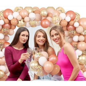 Hstyle 129 יחידות בלונים סומק ערכת קשת זר 12 אינץ' 10 אינץ' 5 אינץ' אפרסק רוז זהב פסטל כתום קונפטי לטקס בלונים מתכתיים <span class=keywords><strong>ST106</strong></span> - Product Image 4