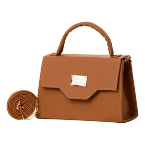 Bolso Bandolera de Cuero Genuino Leonor Camel de Fana, Estilo Sólido para Uso Diario, con Correa para el Hombro, Talla XL para Mujer - Product Image 1