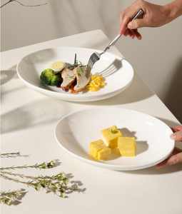 Nested Oval Deep <b>Ceramic</b> Plate Multi Size <b>Egg</b> Shape Soup Fish Dish Premium Hotel Wedding Banquet Custom Logo Bulk Wholesale - Product Image 3