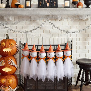 Decoración Colgante Luminosa de Halloween: Fantasma, Novios, Payaso Ensangrentado, Bruja, Calabaza - Adornos Colgantes para Interiores - Product Image 4