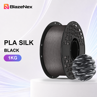 Filament PLA Soie 1KG Haute Brillance Surface Lisse pour Modélisation et Moulage 1.75mm Noir pour Imprimante 3D FDM Bambu Easy Support Removal