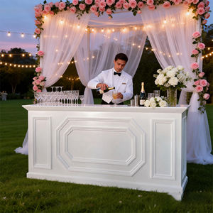 เคาน์เตอร์บาร์เคลื่อนที่สุดหรูสำหรับงานแต่งงานและงานเลี้ยงค็อกเทล โต๊ะบาร์ไม้สีขาวปรับแต่งได้สำหรับงานเลี้ยงต้อนรับงานแต่งงาน - Product Image 3