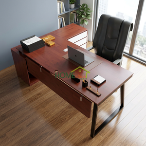 Contemporary Executive <b>Desk</b> 180x160 Trapeze II Concept with Assembly Legs Storage <b>Cabinet</b> Freestanding Office Furniture HBTH024 - Product Image 2