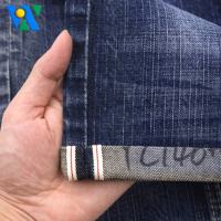 Tela vaquera selvedge de 13.5 oz, 100% algodón, tela vaquera cruda selvedge, tela vaquera crosshatch slub para pantalones y chaquetas