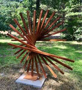 Statue d'art de jardin artistique en acier Corten écologique personnalisable, sculpture extérieure et design Art Déco par l'usine - Product Image 1