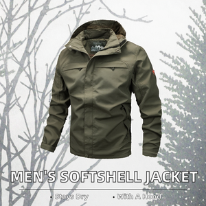 Chaqueta de Lona con Capucha para Mujer, Estilo Safari, Cuello Alto, Impermeable, Cortavientos, Transpirable y de Secado Rápido - Product Image 2