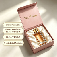 Boîte cadeau de parfum à fermeture magnétique personnalisée, carton rigide gris, emballage écologique pour flacon de parfum, logo estampé à chaud OEM
