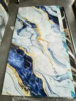 Panneau mural en marbre UV moderne ignifuge imperméable Design géométrique graphique pour hôtels écoles villas pour décoration intérieure