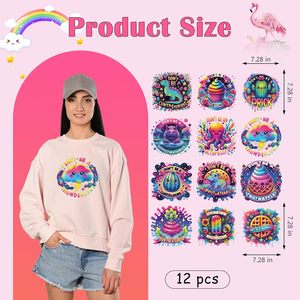 Autocollants DTF amusants pour adultes à motif Cactus et Pieuvre, prêts à presser, transferts thermocollants pour T-shirts, vêtements et décoration DIY - Product Image 5