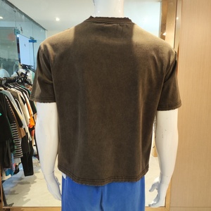 QZFSO impresión Digital personalizada al por mayor gráfico Boxy recortado camiseta ácido lavado desgastado camiseta de peso pesado de gran tamaño para hombres - Product Image 2