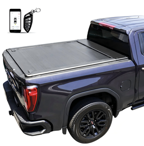Accesorios para Camionetas, Cubierta Retráctil Automática Eléctrica Telescópica de Aluminio para Plataforma de Camioneta GMC <span class=keywords><strong>Sierra</strong></span> 5.8 pies, Negra, Sin Perforación - Product Image 2