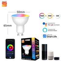 Projecteur intelligent double mode GU10RGBCW en aluminium, compatible Tuya Wi-Fi, à couleurs vives, dimmable, contrôlable par Alexa et via application