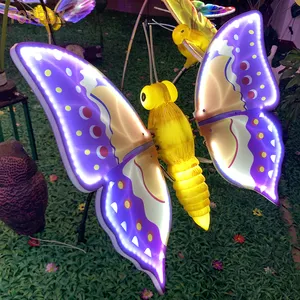 Decorative Led Lights Toprex Outdoor IP65 Waterproof 3d Butterfly Light Park Street Garden Decor Dynamic LED Butterfly Christmas Lamp