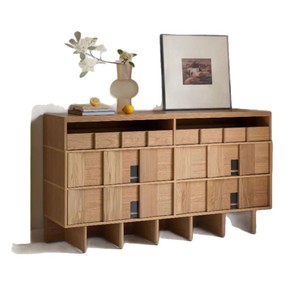 Armoire de rangement en bois massif de style nordique japonais, anti-humidité/moisissure, luxe léger, à cinq tiroirs, pour salon, <span class=keywords><strong>Marseille</strong></span> - Product Image 6