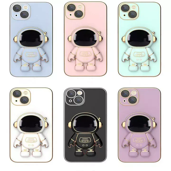New Cartoon Holder Cover Shockproof Protect Cute Astronaut Phone Case For iPhone 14 13Pro 12 11promax XS XR 7plus SE3