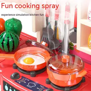 Set mainan memasak anak laki-laki dan perempuan, set Mainan Air Simulasi semprot 95cm untuk dapur rumah