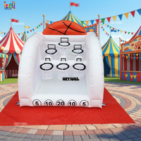 Jeu de tir au basket gonflable blanc, jeu de frappe gonflable pour locations événementielles