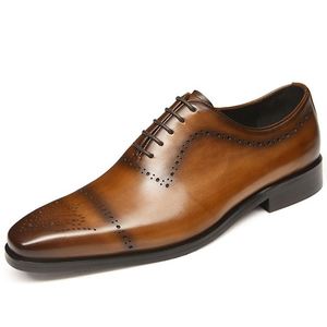 Genuine Leather <b>Dress</b> Shoes Oxford Business Wedding <b>Man</b> Formal <b>Dress</b> Shoes <b>Men</b> Casual Brand Handmade Leather Shoes - Product Image 6