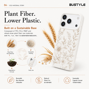 เค<span class=keywords><strong>ส</strong></span>โทรศัพท์มือถือ iPhone 18 17 แบบย่อยสลายได้ ผลิตตามสั่ง (OEM) พิมพ์ลาย UV  แกะสลักเย็น  บางเฉียบ ป้องกันรอยนิ้วมือ  วั<span class=keywords><strong>ส</strong></span>ดุฟางข้าวสาลี - Product Image 2