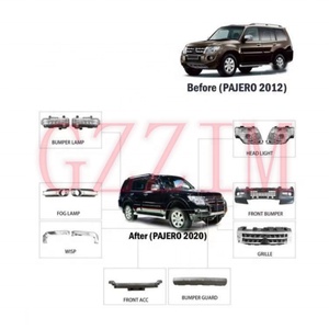 ชุดแต่งกระจังหน้ารถยนต์สำหรับ PAJERO ปี 2012 อัพเกรดเป็นรุ่นปี 2020 ชุดแต่งพิเศษ - Product Image 3