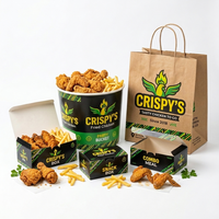Boîte à poulet frit à emporter en carton blanc recyclable et écologique avec logo personnalisé, de qualité alimentaire