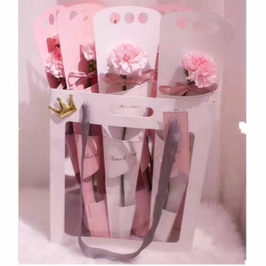 Caja de papel de laminación mate con estampado de flores rosas pequeñas, caja de regalo cuadrada para botella de perfume cosmético, aceites esenciales - Product Image 2