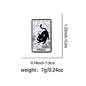 Zinklegierung Guss Schwarze Nickel-Beschichtung <span class=keywords><strong>Tarot</strong></span>-Karten-Anhänger Blumen-Abschluss-Thema Metall-Pin für Kleidungszubehör - Product Image 6