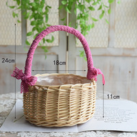 Panier de rangement de bureau en gros, panier polyvalent, pour table basse, collations, boîte de rangement imitation rotin