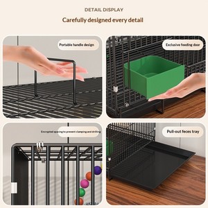 Gabbia per Uccelli OEM Pieghevole in Metallo a Strisce Tigrate, Casetta/Villa per Pappagalli e Uccelli di Piccola Taglia - Product Image 4