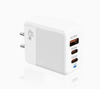 Chargeur USB-C 45W QC3.0 PD à 2 ports, station de charge rapide pour téléphone portable, écouteurs, appareil photo, ordinateur portable, compatible avec les prises EU/US/UK 5V/3A