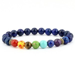 <span class=keywords><strong>Bracelet</strong></span> de perles rondes en pierres précieuses de 8 mm et perles œil de <span class=keywords><strong>tigre</strong></span> en forme de boule <span class=keywords><strong>7</strong></span> <span class=keywords><strong>chakras</strong></span> pour anniversaires - Product Image 1