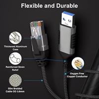 Cable Ethernet ZOGUO Slim USB 3.0 a RJ45, Trenzado de Aluminio, Alta Velocidad de 1Gbps para Laptop, Router, Tablet y Computadora