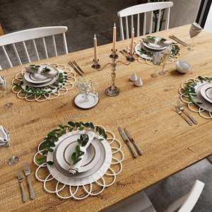 White Rattan <b>Placemat</b> Woven Rattan <b>Placemat</b> Flower <b>Wicker</b> Rattan Charger Plate Elegant Table Mat for Home and Wedding - Product Image 3