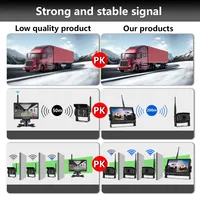Moniteur de voiture LCD sans fil 7 pouces Kit de caméra de recul Moniteur de nuit pour bus de camion Fonction stéréo