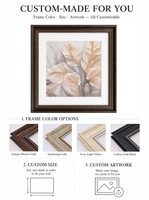 Décoration Murale Personnalisée de Luxe en Grès, Art Mural 3D Texturé, Paysage Imprimé Plume, Toile Crème Grise, Impression UV, Encadré PS, Décoration Intérieure
