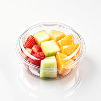 Conteneur à couvercle en dôme jetable en PET transparent, de qualité alimentaire et écologique, pour nouilles et sushis, capacité de 200 g/8 oz, OEM personnalisé