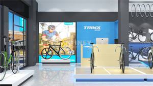 Estante de madera y Metal para decoración de bicicletas, estante de exhibición personalizado para tienda de bicicletas - Product Image 2