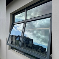 Fenêtres à auvent manuelles en aluminium à double vitrage trempé insonorisées modernes, faciles à installer pour hôtels et appartements