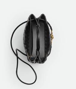 Bottega BV <b>Small</b> Andiamo Top handle bag in supple Intrecciato leather with signature knot detail and <b>sliding</b> cross-body Veneta - Product Image 4