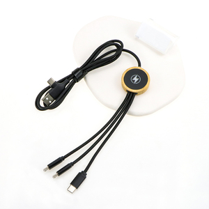 Aangepaste Logo Promotionele Datakabel Set Nylon Gevlochten 3-In-1 Type C Micro Usb Led Oplaadkabel Dubbele Ingang Draagbare Sleutelhanger - Product Image 4