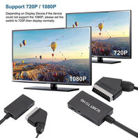 Cable Adaptador 720P/1080P, Cable Scart a HDMI, Conector de Audio y Video para Monitor HDTV, VHS