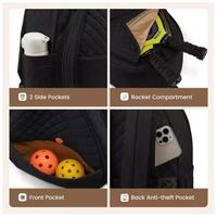 Sac de tennis matelassé léger et personnalisé, grande capacité, imperméable, fermeture éclair, compartiment indépendant pour raquettes, durable