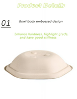 Couvre-bol à salade jetable biodégradable hexagonal personnalisable, petit couvercle en plastique transparent, bols jetables pour l'emballage alimentaire