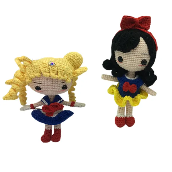 Wholesale Baby Cartoon Anime Character Sailor Moon Handmade Crochet Knitted Amigurumi Toy for Toddler Girl Kitting Stuffed Dolls