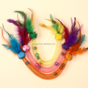 Giocattoli per Gatti con Erba Gatta, Tubi in Rete con Piume e Campanelli, Corda Interattiva Colorata per Gatti e Gattini - Product Image 6