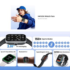 Montre connectée HAYLOU Watch Faro TFT à écran tactile, résolution 320x385, autonomie de 12 jours, boîtier en aluminium unisexe - Product Image 4