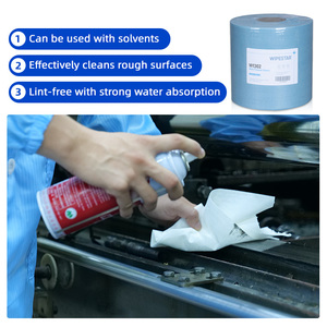 Rotolo di tessuto non tessuto Spunlace <span class=keywords><strong>blu</strong></span> Wipestar, salviette senza polvere ad alta assorbenza per la pulizia industriale e la lavorazione alimentare - Product Image 3