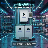 Système de stockage d'énergie solaire Smsenergy 16 kWh 51,2 V LiFePO4 pour la maison, 314 Ah, MPPT, garantie 5 ans, onduleur hybride connecté au réseau et hors réseau